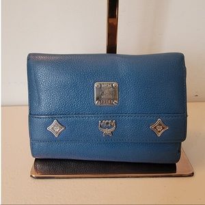 MCM Blue Leather Card wallet